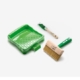 photo du Contenu du set d'application : bac avec racloir, grilles jetables (3 pces), brosse pour terrasses avec poignée (150 mm de large) et pinceau plat (25 mm)